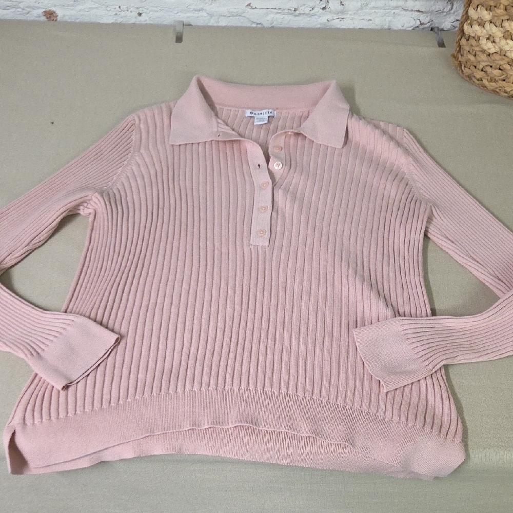 Athleta Pink Ribbed Women's Sweater Size 1X